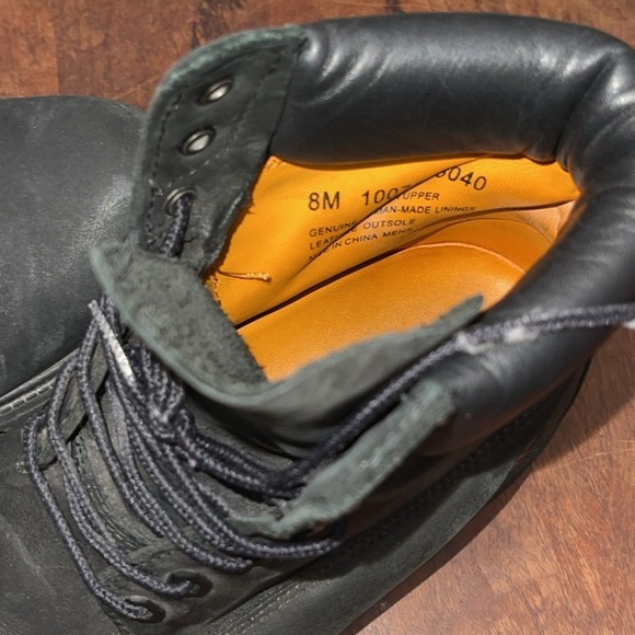 Men’s Timberland 6” Ankle Premium Black Waterproof Leather Boots Size 8M - Picture 4 of 8